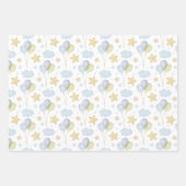 Aquarellblau Wolken Sterne und Balloons Geschenkpapier Set (Vorderseite)