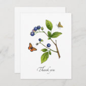 Aquarellblaubeeren - flach Danke Karte (Vorne/Hinten)