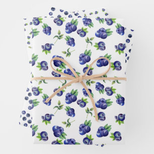 Aquarellblaubeermuster Geschenkpapierbögen Geschenkpapier Set