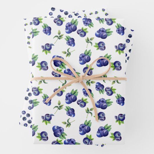 Aquarellblaubeermuster Geschenkpapierbögen Geschenkpapier Set (Beispiel)