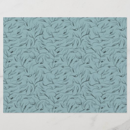 Aquarellblaue Berge dreifaches Hochzeitsprogramm (Rückseite)