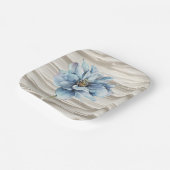 Aquarellblaue Blume auf Elfenbeinküste Abstrakt Pappteller (Gewinkelt)