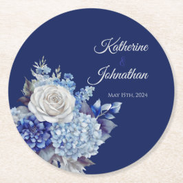 Aquarellblaue Blume Bouquet-Paper Untersetzer