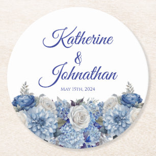 Aquarellblaue Blume Bouquet-Paper Untersetzer