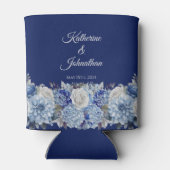 Aquarellblaue Blume Bouquet-Wedding- Dosenkühler (Rückseite)