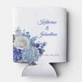 Aquarellblaue Blume Bouquet-Wedding- Dosenkühler (Rückseite)