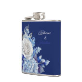 Aquarellblaue Blume Bouquet-Wedding- Flachmann (Links)