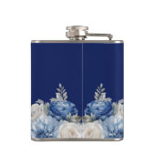 Aquarellblaue Blume Bouquet-Wedding- Flachmann (Rückseite)