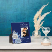 Aquarellblaue Blume Bouquet-Wedding- Fotoplatte (InSitu)