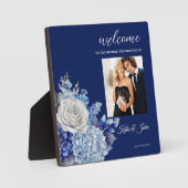 Aquarellblaue Blume Bouquet-Wedding- Fotoplatte (Vorderseite)