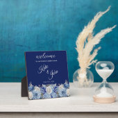 Aquarellblaue Blume Bouquet-Wedding- Fotoplatte (InSitu)