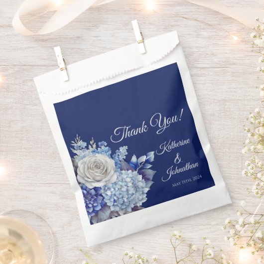 Aquarellblaue Blume Bouquet-Wedding- Geschenktütchen (Ausgeschnitten)