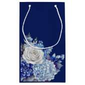 Aquarellblaue Blume Bouquet-Wedding- Kleine Geschenktüte (Rückseite)
