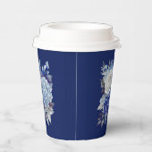 Aquarellblaue Blume Bouquet-Wedding- Pappbecher (Rechts)