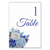 Aquarellblaue Blume Bouquet-Wedding- Tischnummer (Rückseite)