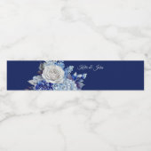 Aquarellblaue Blume Bouquet-Wedding- Wasserflaschenetikett (Einzelnes Label)