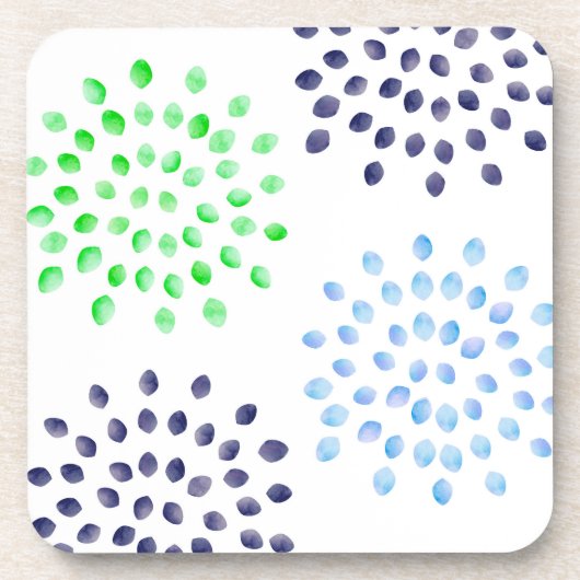 Aquarellblaue Blume Getränkeuntersetzer (Vorderseite)