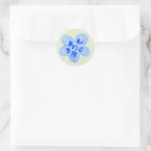 Aquarellblaue Blume Runder Aufkleber (Tasche)