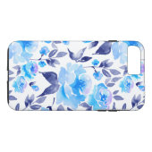Aquarellblaue Blumen 2 Case-Mate iPhone Hülle (Rückseite (Horizontal))