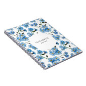 Aquarellblaue Blumen. Blumengurt Notizblock (Rechte Seite)