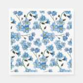 Aquarellblaue Blumen. Blumengurt Serviette (Vorderseite)