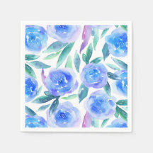 Aquarellblaue Blumen. Blumenmuster
