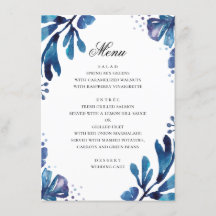 Aquarellblaue Blumen. Botanische Hochzeit der Mari