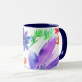 Aquarellblaue Blumen, helles Bild Tasse (VorderseiteRechts)