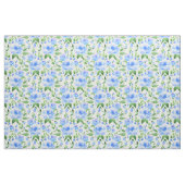 Aquarellblaue Blumen Stoff (Fat Quarter (45,7 x 55,9 cm))