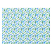Aquarellblaue Blumen Tischdecke (Vorderseite (Horizontal))