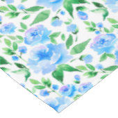 Aquarellblaue Blumen Tischdecke (Schrägansicht)
