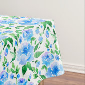 Aquarellblaue Blumen Tischdecke (Beispiel)