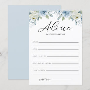 Aquarellblaue Blumengratulationskarte für die Neuv Einladung