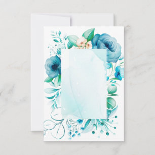 Aquarellblaue Blumenkarte, erstelle deine eigene Dankeskarte
