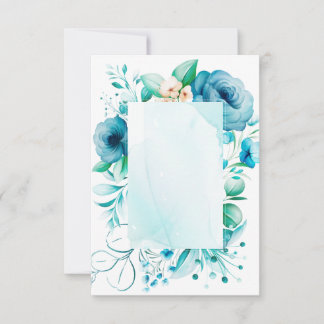 Aquarellblaue Blumenkarte, erstelle deine eigene t Dankeskarte