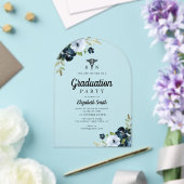 Aquarellblaue Blumenpflegerpartei Acryleinladungen (Insitu (Hochzeit))