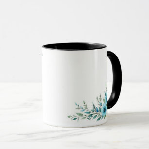 Aquarellblaue Blumenvase Kaffeetasse
