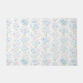 Aquarellblaue Blüten Fußmatte (Vorderseite)