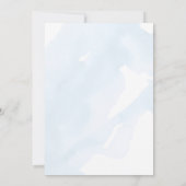 Aquarellblaue Blütendusche Einladung (Rückseite)