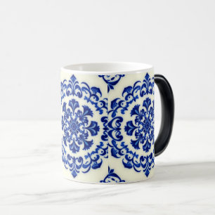 Aquarellblaue Botanische Mattglas-Tasse Verwandlungstasse