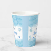 Aquarellblaue Cloud Pastellpinsel Baby Boy Dusche Pappbecher (Links)