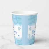 Aquarellblaue Cloud Pastellpinsel Baby Boy Dusche Pappbecher (Rechts)