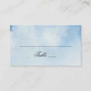 Aquarellblaue einfache Hochzeit. Marineblaue moder Platzkarte