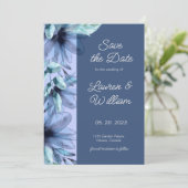 Aquarellblaue hellviolette Farbe Save the Date (Stehend Vorderseite)
