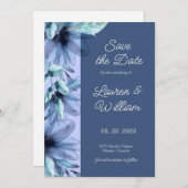 Aquarellblaue hellviolette Farbe Save the Date (Vorne/Hinten)