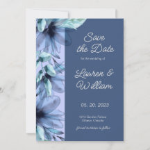 Aquarellblaue hellviolette Farbe Save the Date