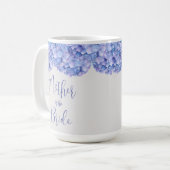 Aquarellblaue Hortensien-Mutter der Braut Kaffeetasse (Vorderseite Links)