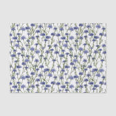 Aquarellblaue Kornblumen auf weißem Grund Seidenpapier (Vorderseite)