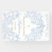 Aquarellblaue Krest-Tauf-Willkommensschild Banner (Horizontal)