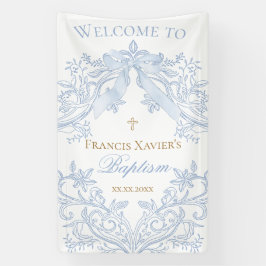 Aquarellblaue Krest-Tauf-Willkommensschild Banner